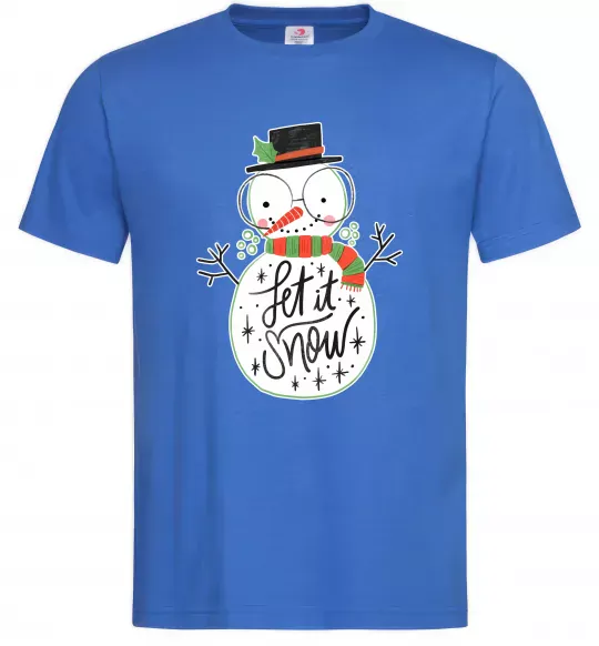 Мужская футболка Let it snow Ярко-синий фото