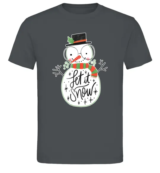 Мужская футболка Let it snow Графит фото