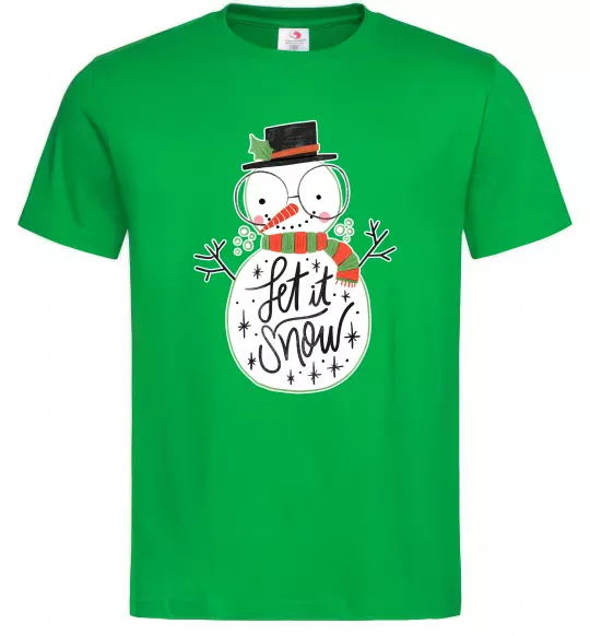 Мужская футболка Let it snow Зеленый фото