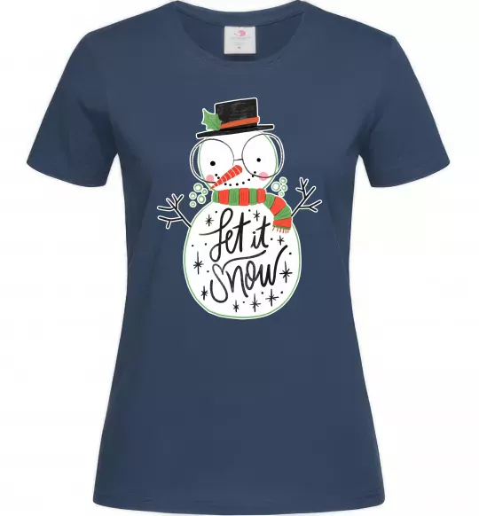 Жіноча футболка Let it snow Темно-синій фото