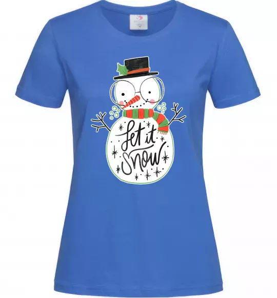 Жіноча футболка Let it snow Яскраво-синій фото