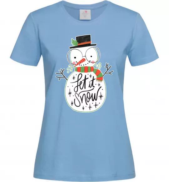Жіноча футболка Let it snow Блакитний фото