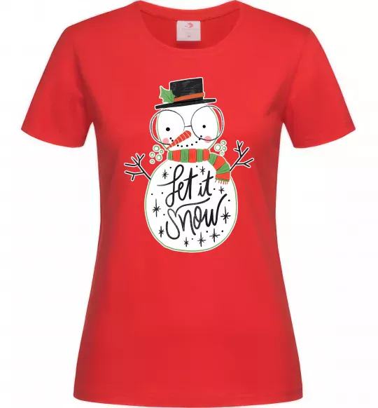 Жіноча футболка Let it snow Червоний фото