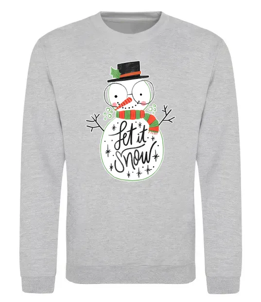 Свитшот Let it snow Серый меланж фото