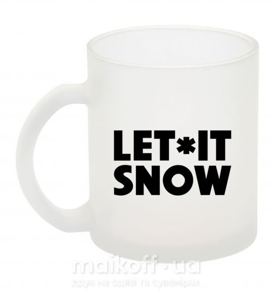 Чашка скляна Let it snow text Фроузен фото