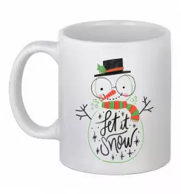 Чашка керамическая Сім'я зліпила сніговика Белый фото