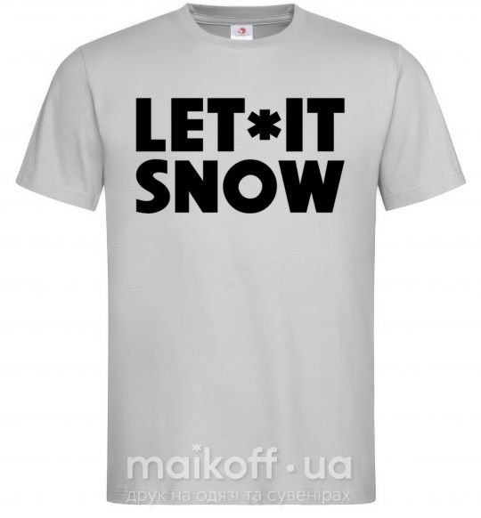 Мужская футболка Let it snow text Серый фото