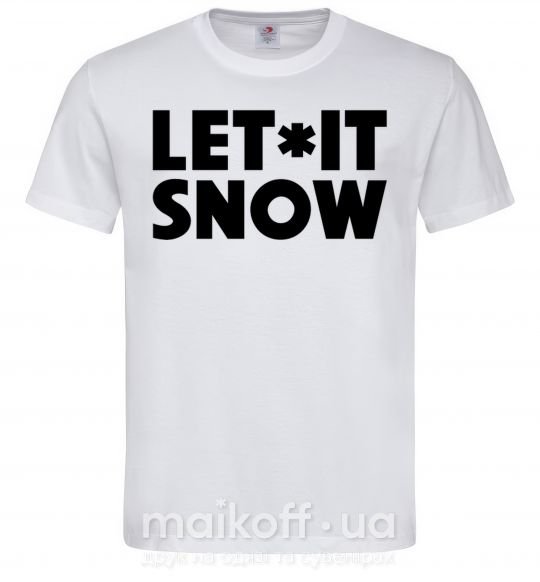 Мужская футболка Let it snow text Белый фото