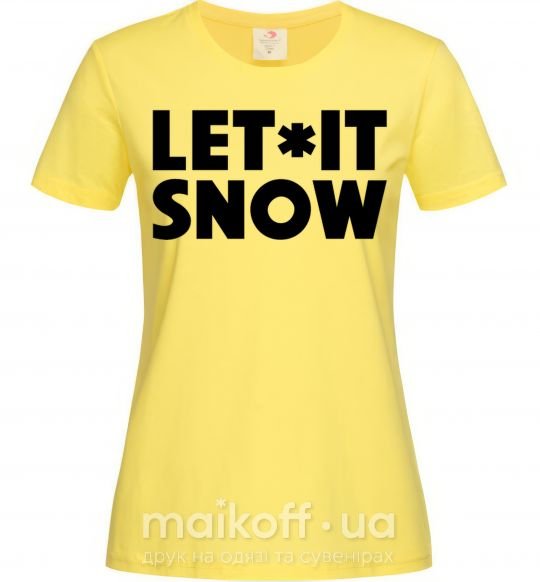 Жіноча футболка Let it snow text Лимонний фото