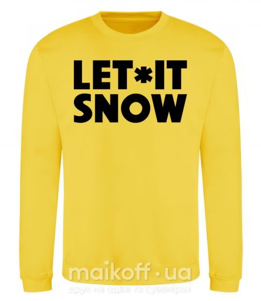 Свитшот Let it snow text Солнечно желтый фото