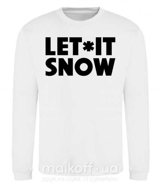 Свитшот Let it snow text Белый фото