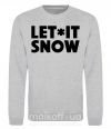 Світшот Let it snow text Сірий меланж фото