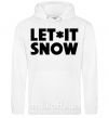 Женская толстовка (худи) Let it snow text Белый фото