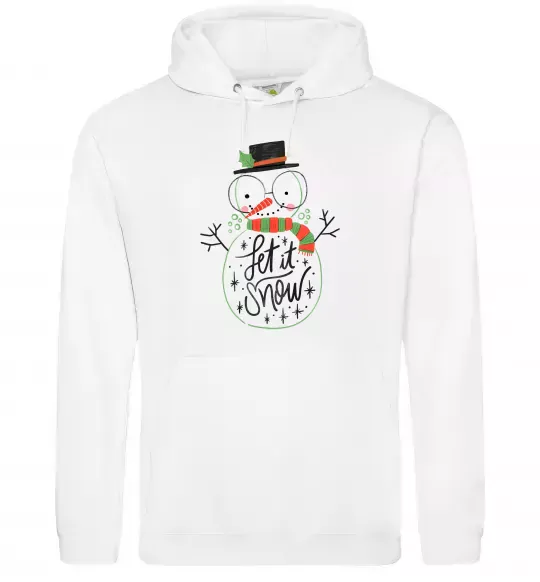 Мужская толстовка (худи) Let it snow Белый фото