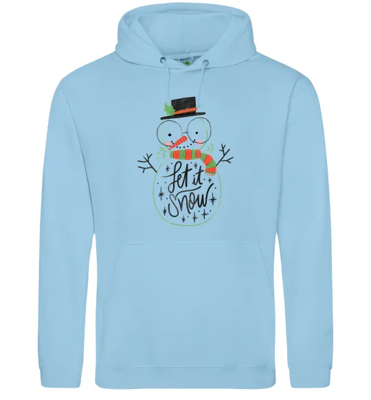 Чоловіча толстовка (худі) Let it snow Блакитний фото