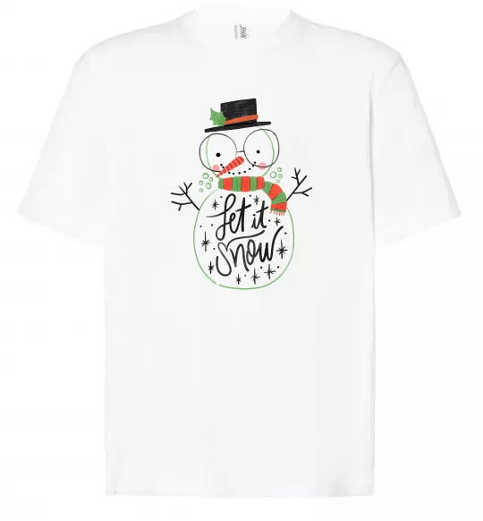 Футболка Оверсайз Let it snow Белый фото