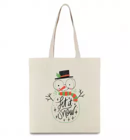 Эко-сумка Сім'я зліпила сніговика Бежевый фото