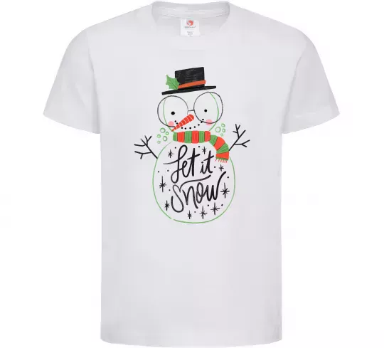 Детская футболка Let it snow Белый фото