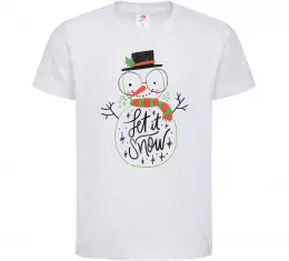 Детская футболка Сім'я зліпила сніговика Белый фото