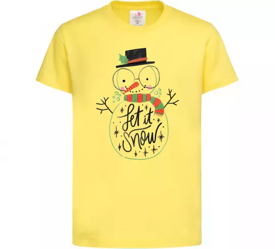 Детская футболка Let it snow Лимонный фото