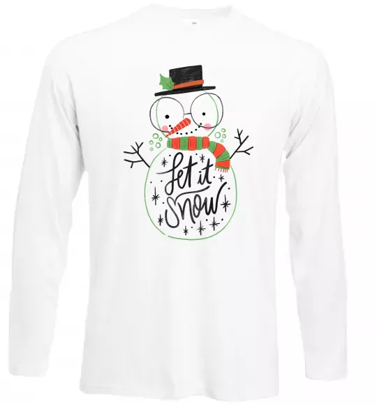 Лонгслив Let it snow Белый фото