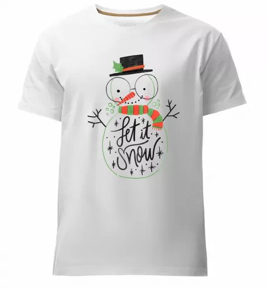 Чоловіча преміум футболка Let it snow Білий фото