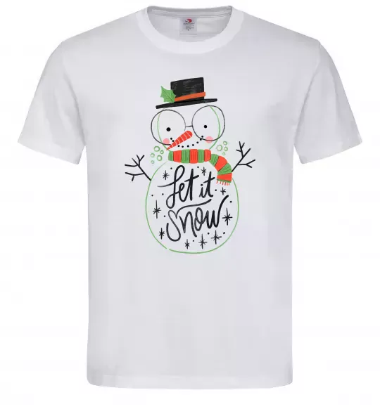 Мужская футболка Let it snow Белый фото