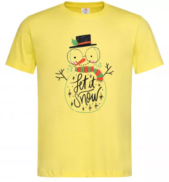 Мужская футболка Let it snow Лимонный фото