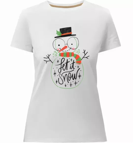 Жіноча преміум футболка Let it snow Білий фото