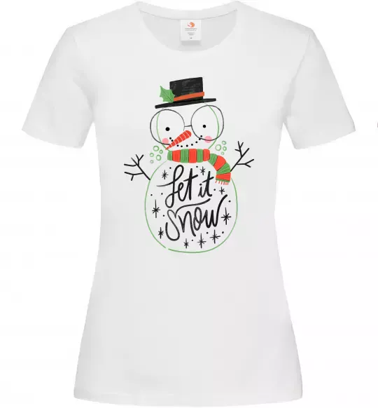 Жіноча футболка Let it snow Білий фото