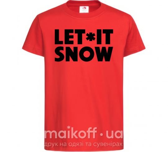 Детская футболка Let it snow text Красный фото