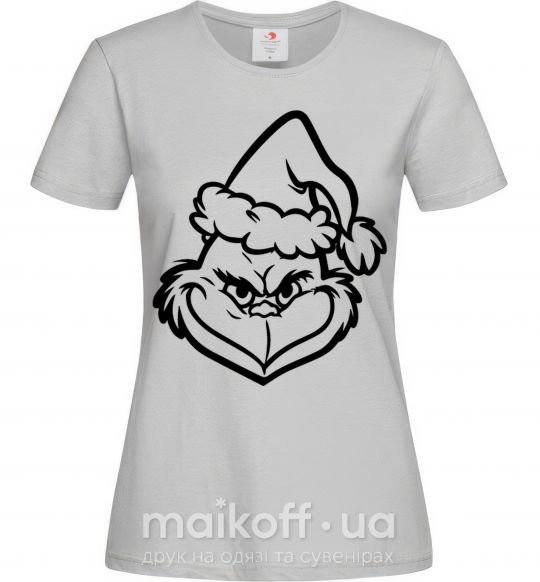 Жіноча футболка Похититель Рождества в шапочке Сірий фото