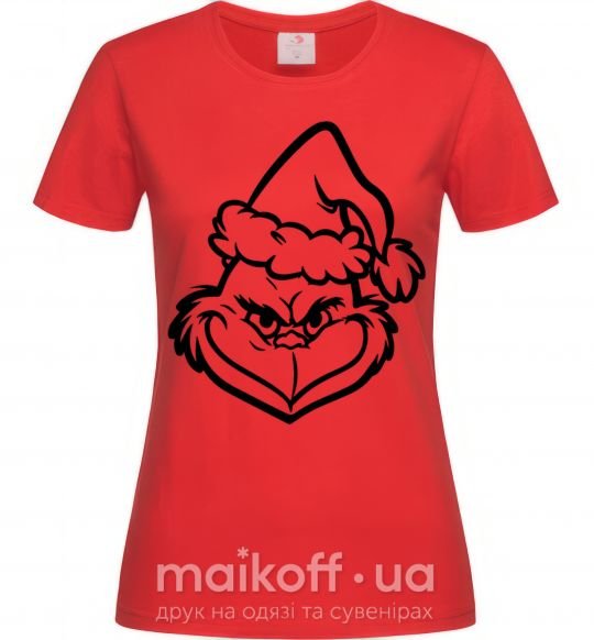 Женская футболка Похититель Рождества в шапочке Красный фото