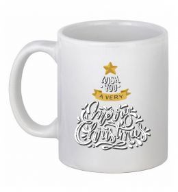 Чашка керамическая Wish you a very merry Christmas tree