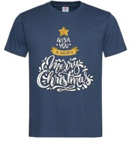 Мужская футболка Wish you a very merry Christmas tree