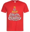 Мужская футболка Wish you a very merry Christmas tree Красный фото
