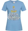 Женская футболка Wish you a very merry Christmas tree Голубой Женская футболка Wish you a very merry Christmas tree Голубой фото
