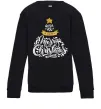 Детский Свитшот Wish you a very merry Christmas tree Черный Детский Свитшот Wish you a very merry Christmas tree Черный фото