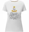 Женская премиум футболка Wish you a very merry Christmas tree Белый фото