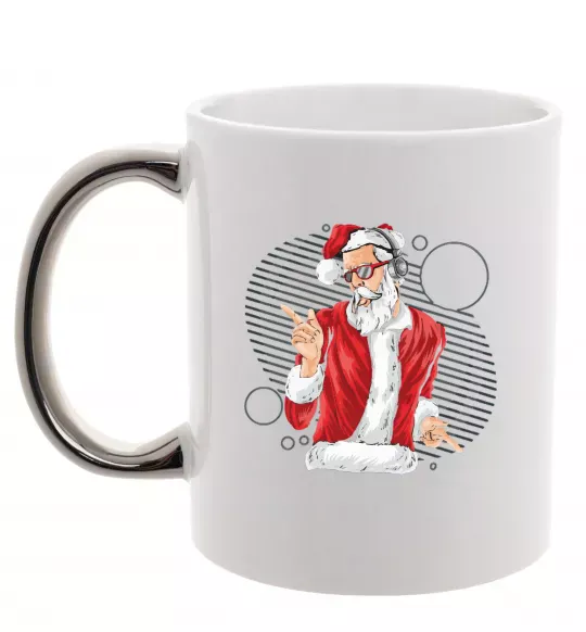 Чашка с цветной ручкой DJ Санта Серебро фото