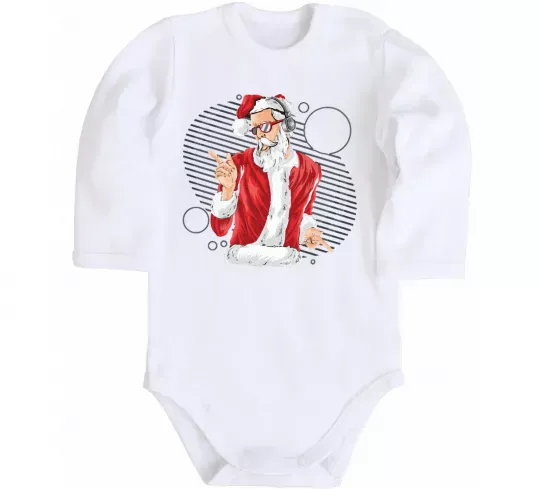 Детский боди DJ Санта Белый фото