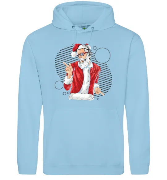 Чоловіча толстовка (худі) DJ Санта Блакитний фото