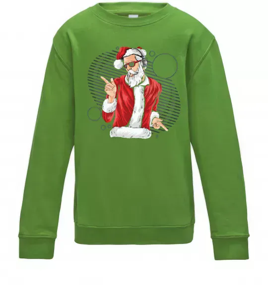 Дитячий світшот DJ Санта Лаймовий фото