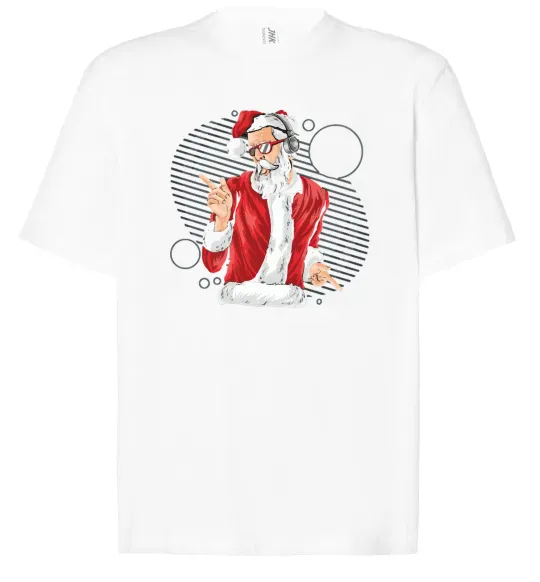 Футболка Оверсайз DJ Санта Белый фото