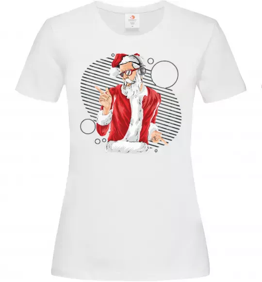 Женская футболка DJ Санта Белый фото