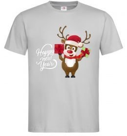 Чоловіча футболка Happe New Year deer in red hat