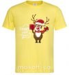 Мужская футболка Happe New Year deer in red hat Лимонный фото