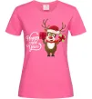Женская футболка Happe New Year deer in red hat Ярко-розовый Женская футболка Happe New Year deer in red hat Ярко-розовый фото