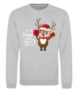 Свитшот Happe New Year deer in red hat