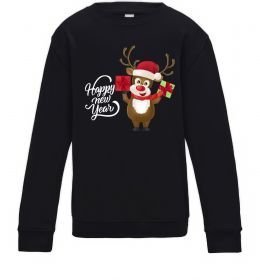 Дитячий світшот Happe New Year deer in red hat